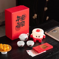 宏裕   平安喜乐苹安壶夜灯红包2杯茶壶茶具套装 HYXQ1036 （5头）
