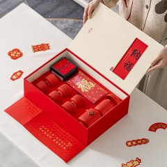 宏裕  纳福居家滇红茶罐6杯红包茶具礼盒套装 HYXQ1035