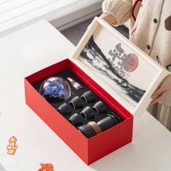 宏裕  非遗流沙台历干泡盘国花6杯茶具礼盒套装 HYXQ1030
