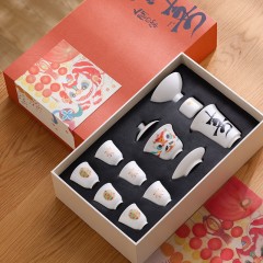 宏裕  日常10头盖碗礼盒套装 HYHX1007  (10头)-羊脂玉