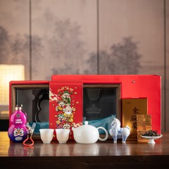 宏裕 八方来财充电宝岩茶青云驹璞玉7头茶壶2杯茶盘礼盒套装 HYXQ1089
