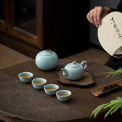 宏裕 由曼6头汝窑开片旅行套装 JHY-CJ-005