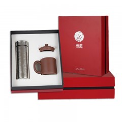 希诺（heenoor）组合款纯钛保温杯+紫砂壶 XN-T311+紫砂壶