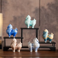 宏裕  驹影茶欢大号复古富足茶杯陶瓷摆件居家礼盒套装 HYXQ1082