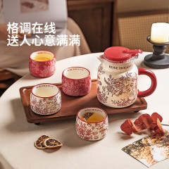 摩登主妇 玫瑰假日茶壶套装 一壶四杯 B8H1C2N61