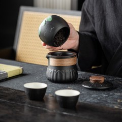 宏裕 国潮东方江山·元宝快客3杯主人杯茶叶罐礼盒套装 HYXQ1062
