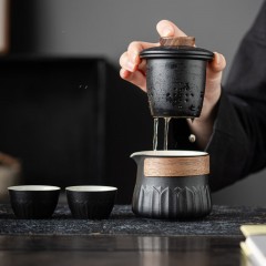 宏裕 国潮东方江山·元宝快客3杯主人杯茶叶罐礼盒套装 HYXQ1062