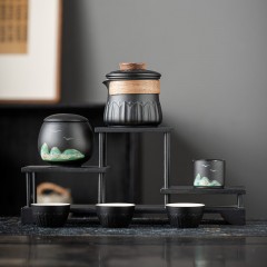 宏裕 国潮东方江山·元宝快客3杯主人杯茶叶罐礼盒套装 HYXQ1062