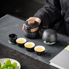 宏裕 国潮东方江山·元宝快客3杯主人杯茶叶罐礼盒套装 HYXQ1062