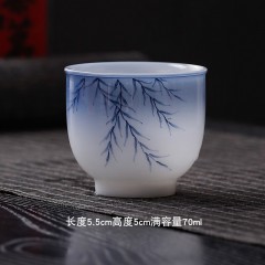 宏裕  璞玉手绘柳韵传福10头三才盖碗6杯礼盒套装 JHY-CJ-190