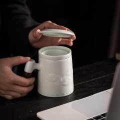宏裕  云涧青杯1号 玉青开片办公杯礼盒套装 JHY-CJ-211