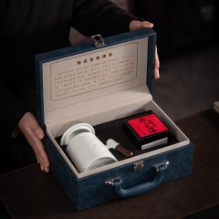 宏裕  云涧青杯2号玉青开片办公杯+滇红罐茶礼盒套装 JHY-CJ-212
