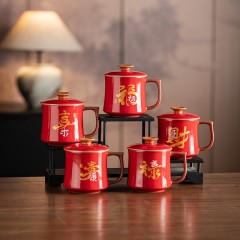 宏裕  福禄寿喜财茉莉花茶+办公杯礼盒套装 JHY-CJ-217