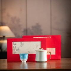 宏裕 茶窗承福冰花主人杯+办公杯礼盒套装 JHY-CJ-219-1