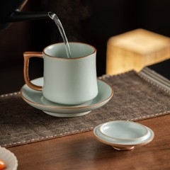 宏裕 茶窗承福冰花主人杯+办公杯杯碟礼盒套装 JHY-CJ-219-2