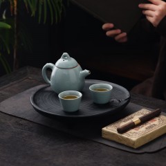 宏裕 龙腾皮盒茶与壶套装 HYCY1016 (5头)