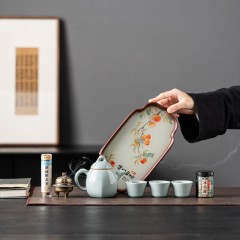 宏裕 龙腾2号8头茶盘香炉茶壶3杯罐茶商务套装 JHY-CJ-2010