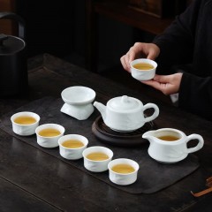 宏裕 竹节1号10头玉青开片皮盒套装 JHY-CJ-153-1 经典玉青釉开片