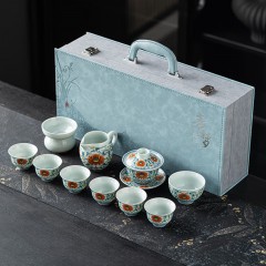宏裕 斗彩系列11头盖碗主人杯6品杯礼盒套装 HYXQ1057