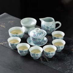 宏裕 斗彩系列11头盖碗主人杯6品杯礼盒套装 HYXQ1057-1