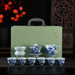 宏裕 青花2号10头盖碗6杯礼盒套装 JHY-CJ-186