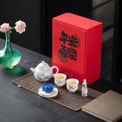 宏裕  非遗 平安喜乐5头竹露非遗国花1壶2杯礼盒套装 HYXQ1043