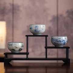 宏裕  驹影茶欢大号复古罗汉茶杯陶瓷摆件居家礼盒套装 HYXQ1083