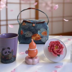 宏裕 闺蜜陶瓷葫芦玩趣转圈水杯非遗国花精油布袋套装 HYXQ1096