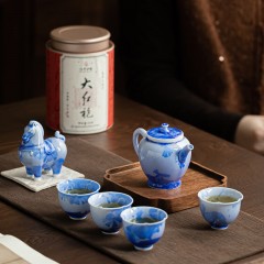 宏裕  福马茶序7头冰花纹茶壶4杯马到茶成礼盒套装 HYXQ1109