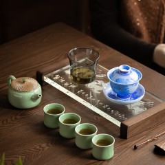 宏裕 10头龙鳞壶4杯三才盖碗玻璃公道杯干泡盘礼盒套装 HYXQ1104
