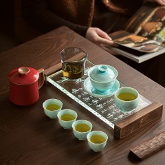 宏裕 9头三才盖碗4杯主人杯办公杯干泡盘礼盒套装 HYXQ1110