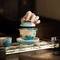 宏裕 9头三才盖碗4杯主人杯办公杯干泡盘礼盒套装 HYXQ1111