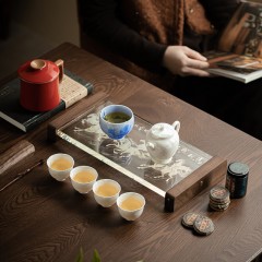 宏裕 诗竹9头茶壶4杯主人杯办公杯普洱熟茶罐干泡盘礼盒套装 HYXQ1112