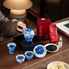 宏裕 东方茶礼非遗牡丹花7头茶壶主人杯2杯大红袍礼盒套装 HYXQ1066