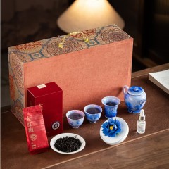 宏裕 东方茶礼非遗牡丹花7头茶壶主人杯2杯大红袍礼盒套装 HYXQ1066