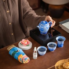 宏裕 东方茶礼非遗牡丹花雨伞7头茶壶主人杯2杯礼盒套装 HYXQ1068