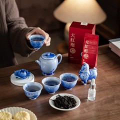 宏裕 雅器典藏非遗牡丹花大红袍青云驹9头茶壶4杯礼盒套装 HYXQ1071