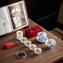 宏裕 雅器典藏香薰蜡烛岩茶8头三才盖碗茶海4杯礼盒套装 HYXQ1072
