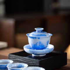 宏裕 雅器典藏岩茶8头三才盖碗茶海主人杯4杯礼盒套装 HYXQ1073