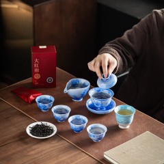 宏裕 雅器典藏岩茶8头三才盖碗茶海主人杯4杯礼盒套装 HYXQ1073