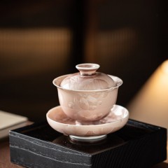 宏裕 雅器典藏爱心雨伞8头三才盖碗茶海主人杯4杯礼盒套装 HYXQ1075