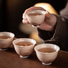 宏裕 雅器典藏爱心雨伞8头三才盖碗茶海主人杯4杯礼盒套装 HYXQ1075
