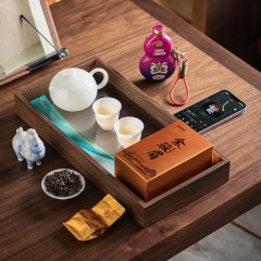 宏裕 八方来财充电宝岩茶青云驹璞玉7头茶壶2杯茶盘礼盒套装 HYXQ1089