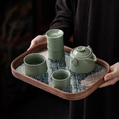 宏裕 翠竹2杯茶叶罐收纳快客茶具套装 JHY-CJ-160