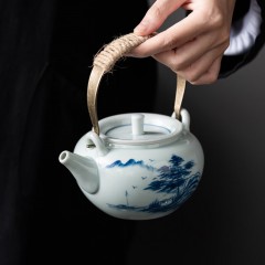 宏裕 无事小神仙手绘提梁壶6杯便携套装 JHY-CJ-204