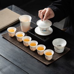 宏裕  山城记忆10头羊脂玉盖碗礼盒套装  JHY-CJ-187