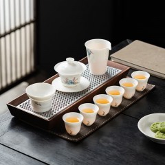 宏裕  山城记忆10头羊脂玉盖碗礼盒套装  JHY-CJ-187