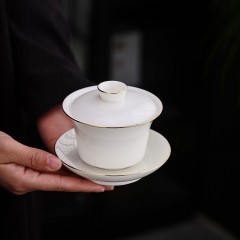 宏裕  定制专供2冰岛100g中国白盖碗套装  JHY-CJ-119