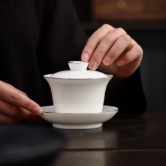 宏裕  定制专供2冰岛100g中国白盖碗套装  JHY-CJ-119