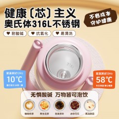 Diller迪乐贝尔 吸管直饮两用樱桃熊保温杯 600ML D9380